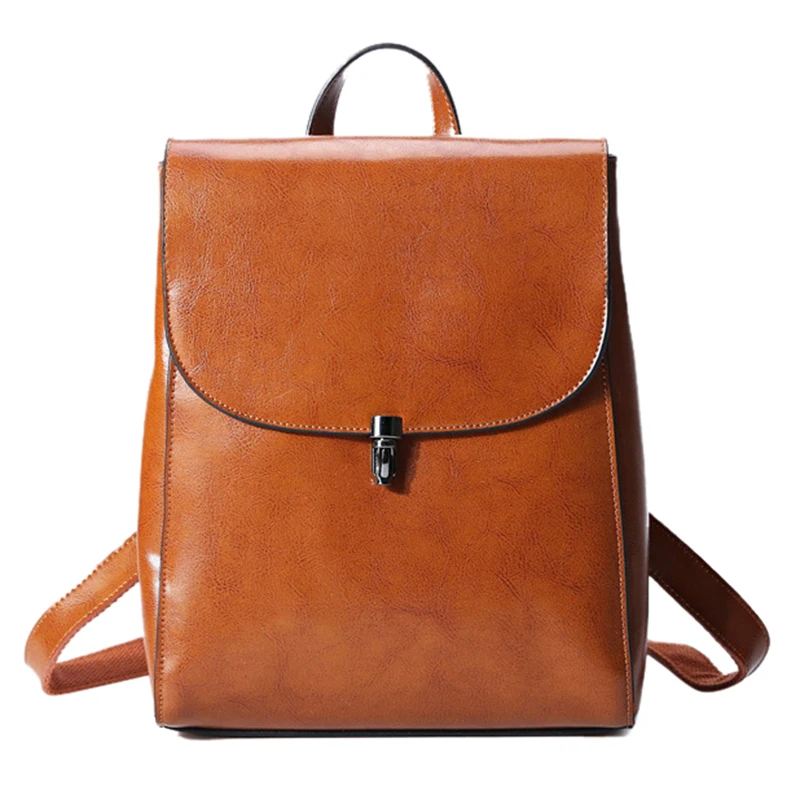 Genuine Leather Knapsack Rucksack Girls Travel Bag High Quality Real ...