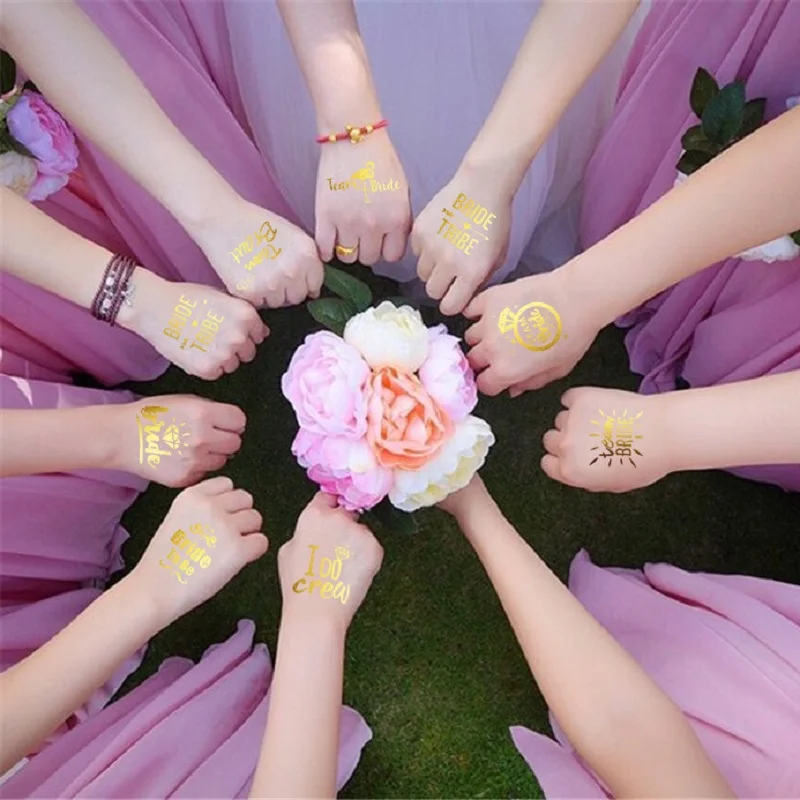 10 шт Команда Невеста вечеринок to Be Bride Стикеры Водонепроницаемый татуировки