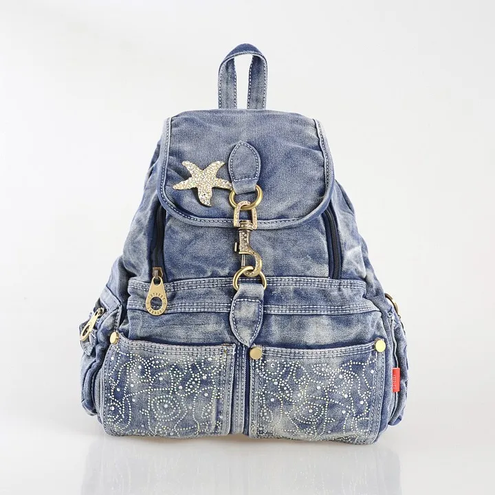 denim backpack amazon