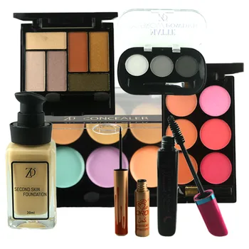 

GORON 7Pcs Makeup Set Colorful Maquiagem Eye Shadow Eyebrow Powder Blusher Palette Concealer Mascara Eyeliner Kit DJT07