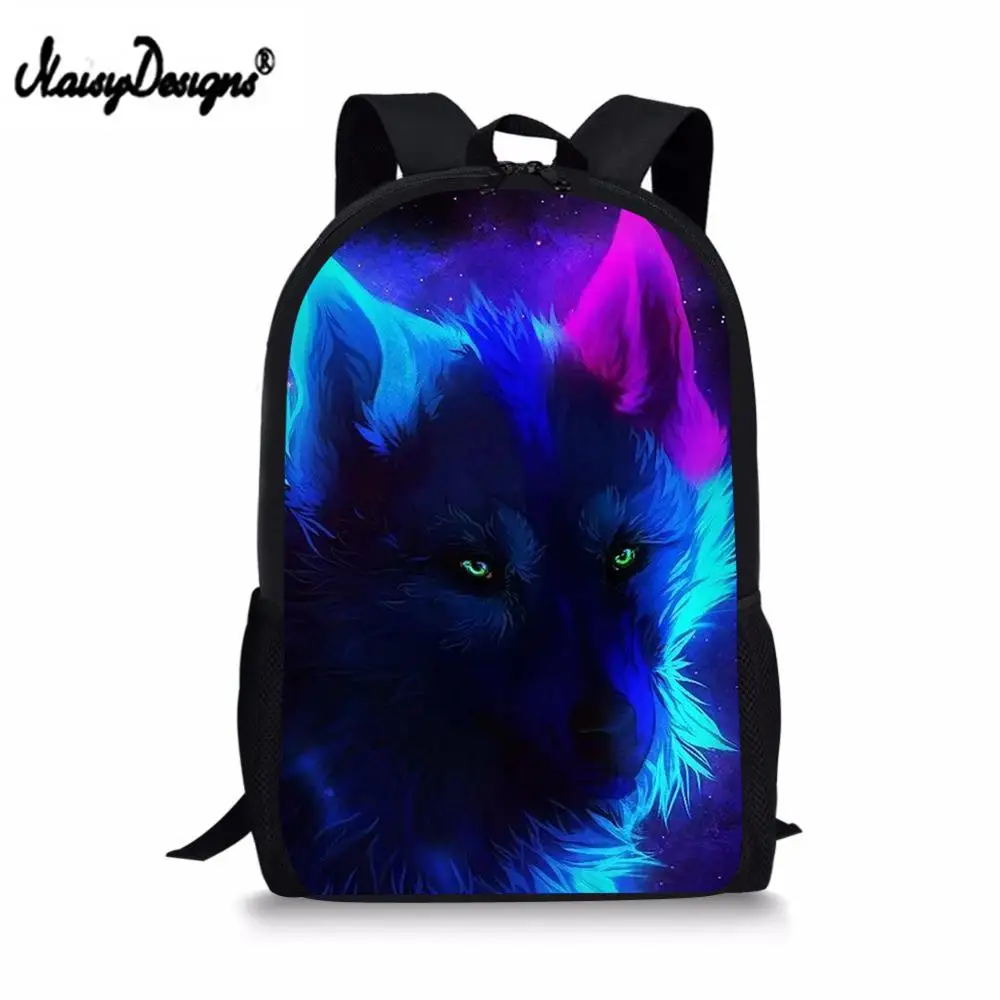 Набор рюкзаков с принтом Galaxy wolf Ainmals для мальчиков и девочек большие сумки на