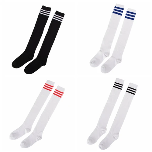 4 Colors Women's Striped Thigh High Sexy Cotton Polyester Socks Over Knee Girl Lady Socks 1Pair
