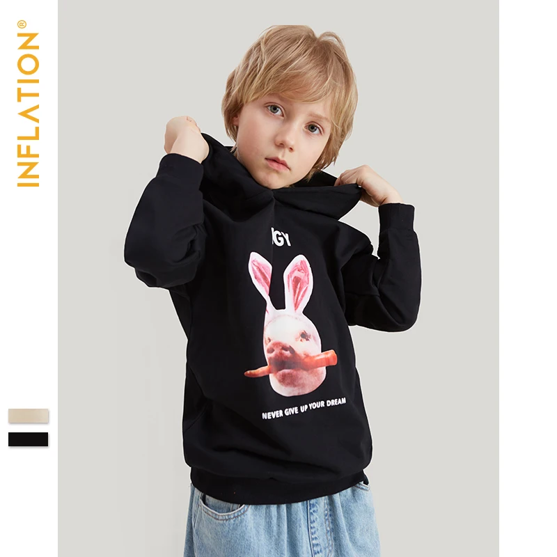 

INFLATION Children Hoodies Modis Boys Hoodies 2019 Autumn New Girls Hoodies Funny Animal Rabbit Pig Kids Sweatshirts 19527A