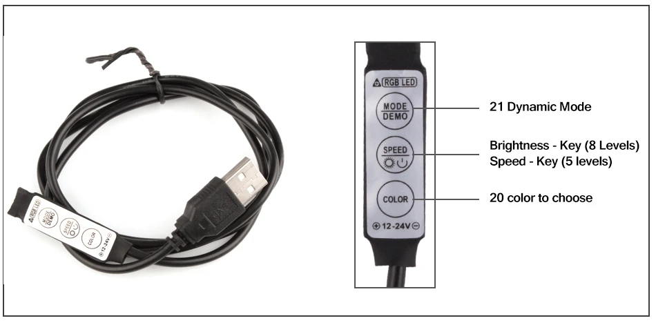 DC5V USB Светодиодная лента 5050 RGB 50 см 1 м 2 м 3 м гибкий светильник мини 3Key 17Key RF ИК пульт дистанционного управления ТВ фоновый светильник ing лента IP65