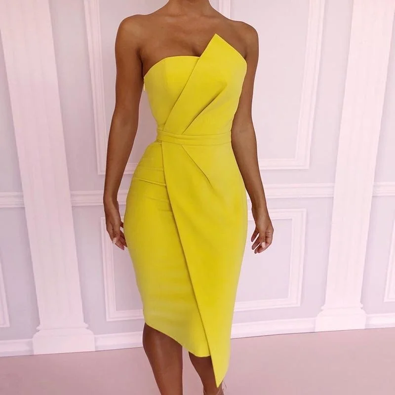 

2018 Top Fashion Womens Summer Dresses Strapless Female Clothes Sleeveless Beach Dress Bandeau Bodycon Tube Solid Dress Womens