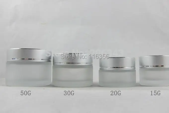 Download 15G frosted glass cream jar,,,cream jar,Cosmetic Jar with cutting line silver lid,Cosmetic ...
