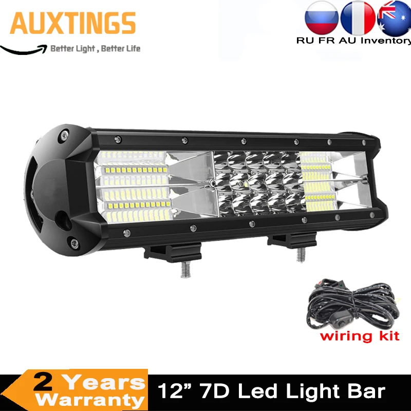 12inch 180W 7D LED Light Bar Driving Lamp Offroad 4x4 ATV Combo Beam Led Work Boat Car Tractor Truck SUV 12V 24V | Автомобили и