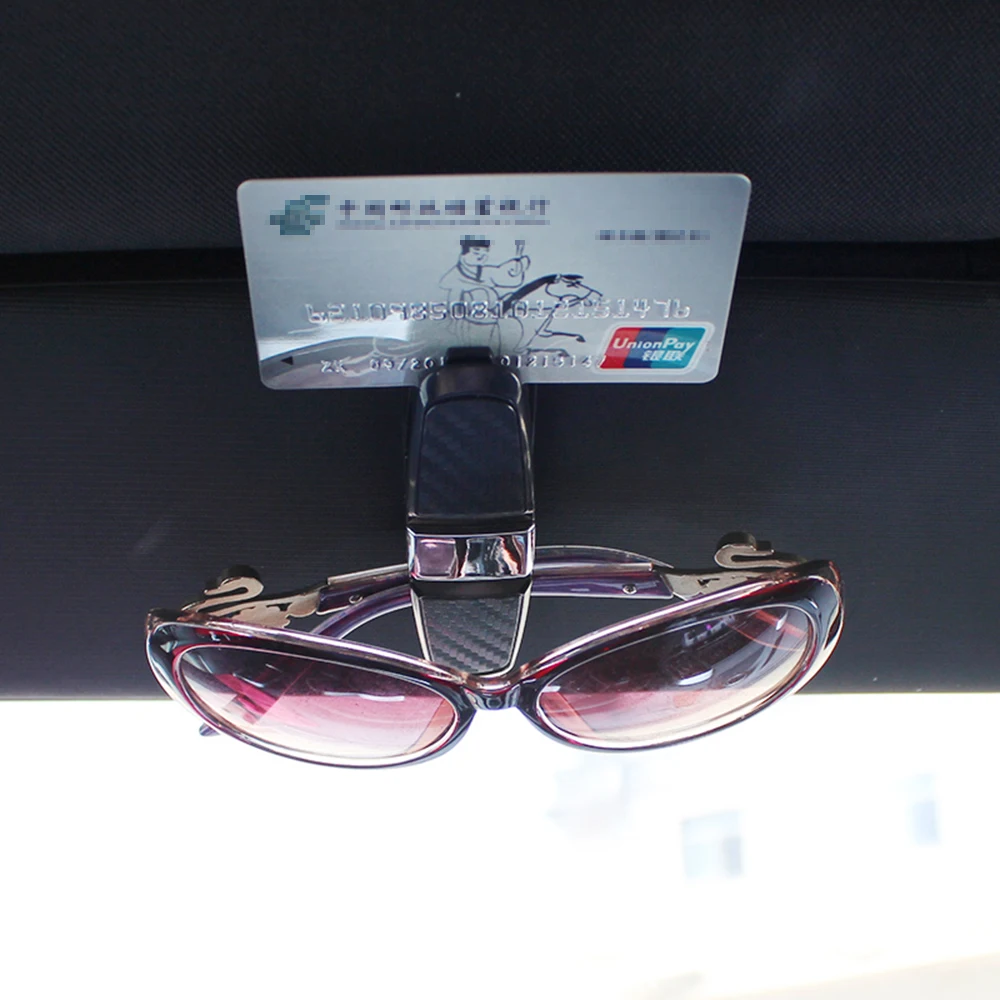 

Multifunction Sunglass Holder Car Eyeglass Glasses Clip Case Car Glass Holder Auto Sun Visor Card Clamp Automobiles Accessories