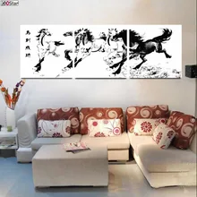 40x50x3 шт., китайский стиль, мгновенный успех, сделай сам, живопись по номерам, Современная Настенная живопись на холсте, уникальный подарок для домашнего декора