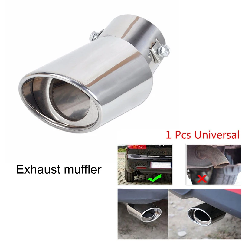 

Universal Car Round Stainless Steel Chrome Exhaust Tail Muffler Tip Pipe Accessories VS998