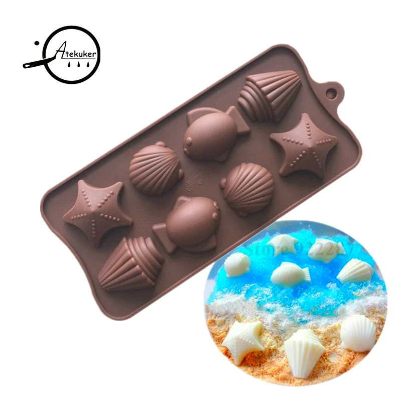 Online Shop Atekuker Sea Shell Fish Shape Silicone Mold For