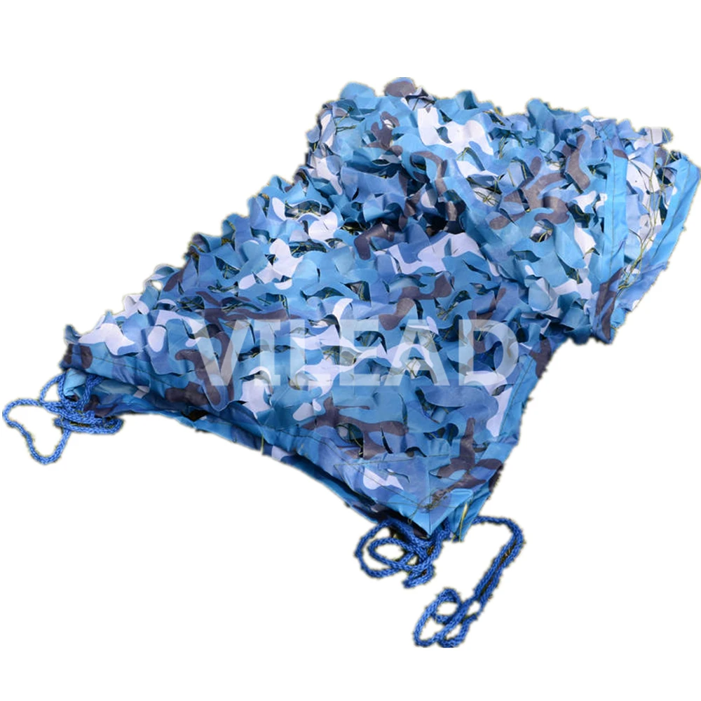 

VILEAD 3M*3M Camouflage Netting Roof Netting Gazebo Netting Pergolas Netting Blue Camo Netting for Balcony Tent Sunshade Awning