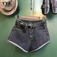 Летние пикантные супер женские джинсовые шорты Высокая талия повседневное уличная джинсовые штаны корейский женский Slim Fit пляжные шорты мотобрюки