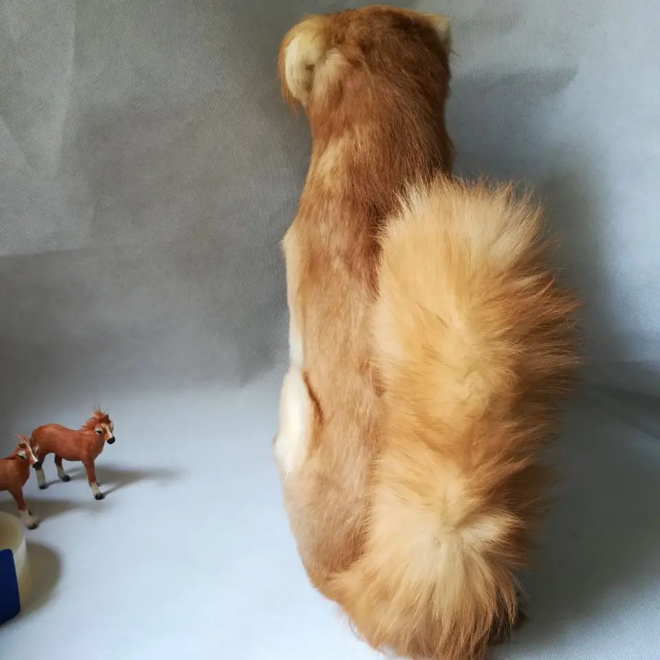Реальная жизнь игрушка золотой ретривер собака полиэтилен и меха большой 50x45 см на корточки собака модель ручной работы украшение дома подарок b2038