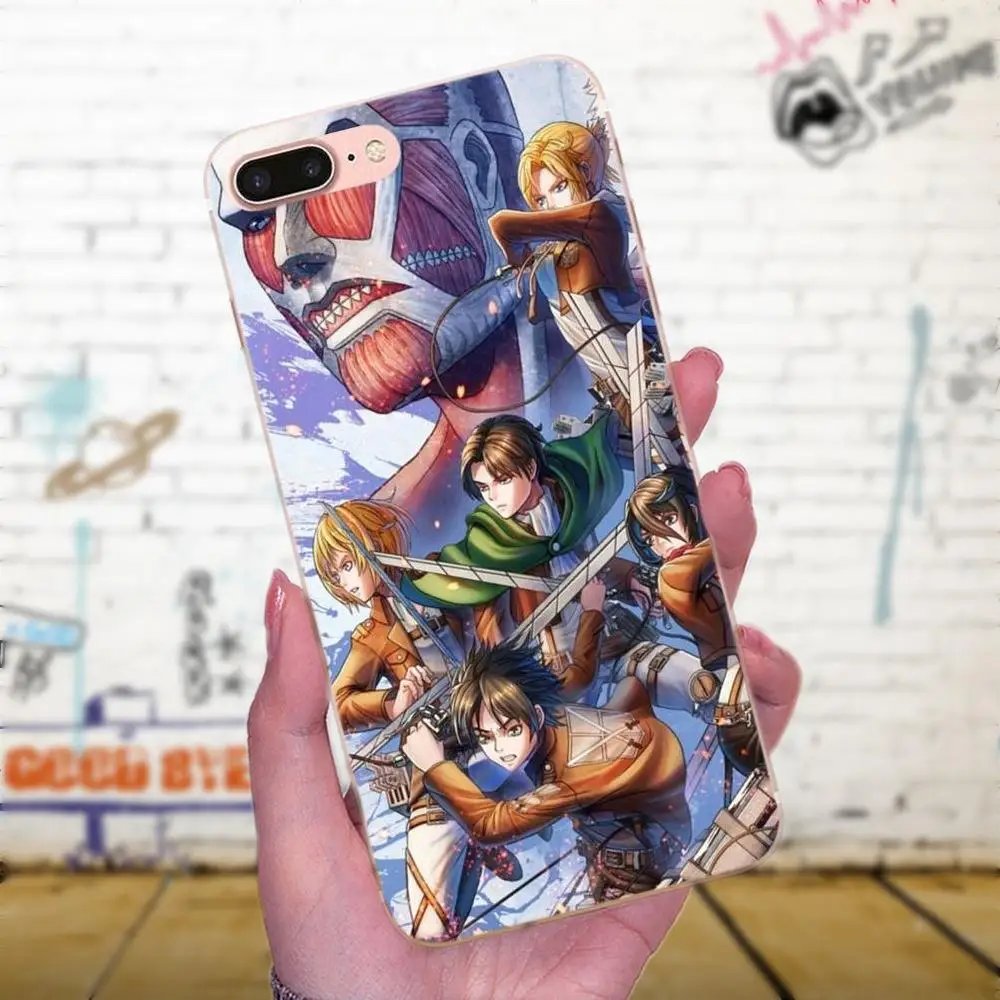 Чехол для телефона прозрачный мягкий аниме Атака Титанов Eren Levi Mikasa Xiaomi Redmi Note 2 3 3S 4