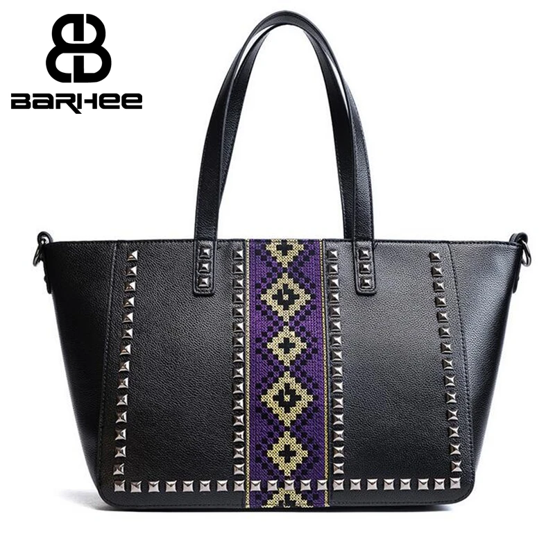 

New Neverful PU Leather Women Handbag Super Big Retro Tote bag Fashion Shoulder Bag Rivets Satchels Large Black Bag bolsa femin