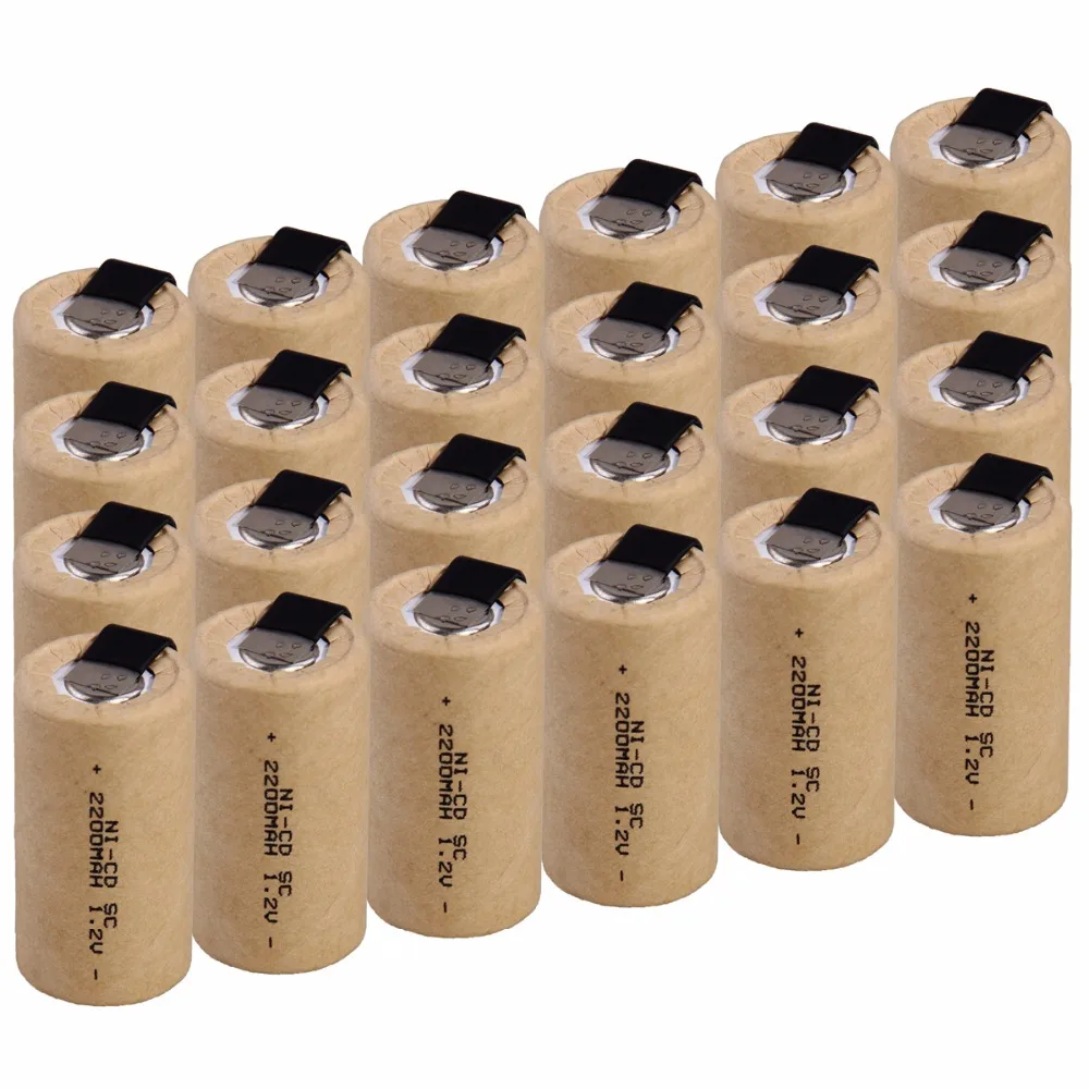 24 pcs SC 2200mah 1.2v battery NICD rechargeable batteries for makita bosch B&ampD Hitachi metabo dewalt electric screwdriver |