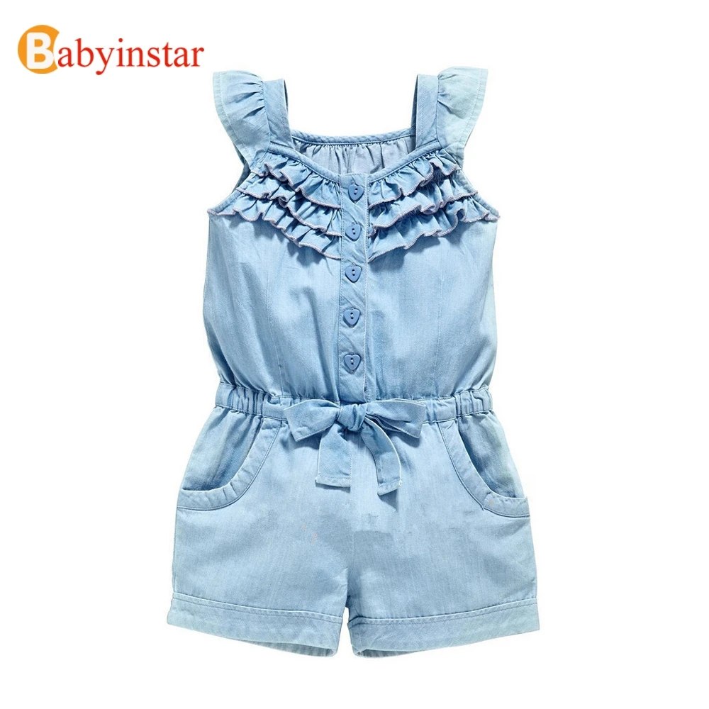 Babyinstar/комбинезоны для девочек 2018 г. хлопковые комбинезоны без рукавов маленьких