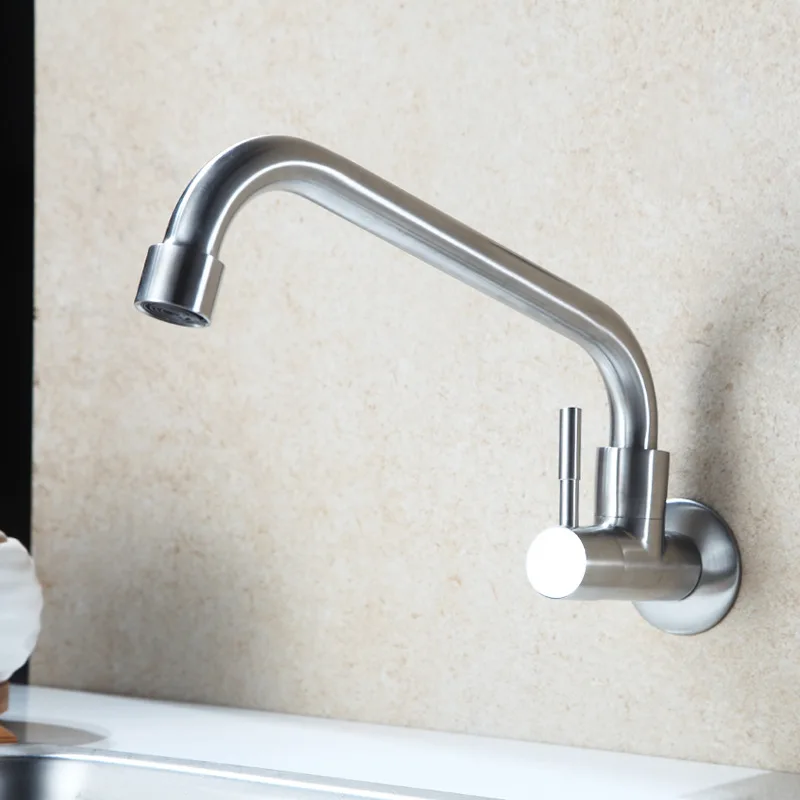 

single cold kitchen faucet into the wall type used by leading inclined tube rotating water balcony kitchen wall