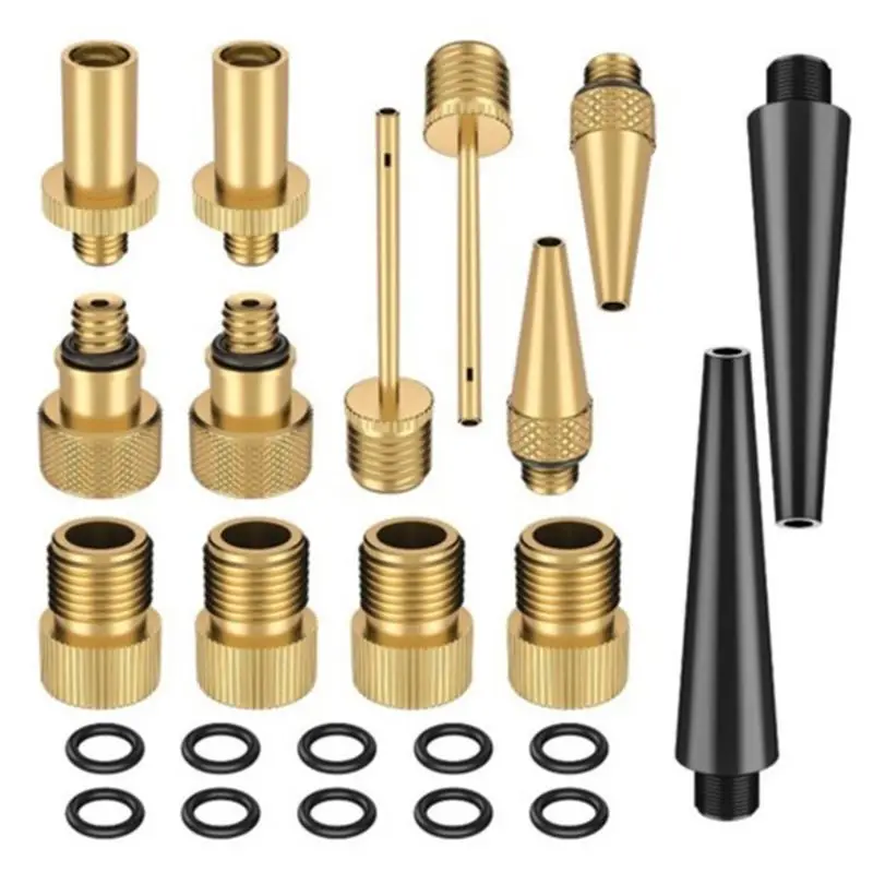 

15 Pcs/set SV/AV/DV Bike Inflator Converter Set Bicycle Valve Adapter Conversion Mountain Road Bikes Cycling Ball Inflatable Sup
