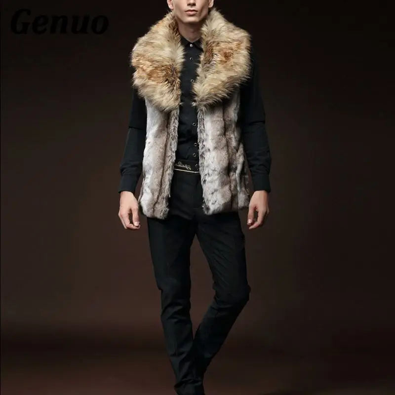 2018 Fashion Winter Jacket Men Fur Vest New Thick Fur Coat Hoodie Men Sleeveless Faux Fur Collar Outerwear Clothing Coat Vests 2018 Fashion Winter Jacket Men Fur Vest New Thick Fur Coat Hoodie Men Sleeveless Faux Fur Collar Outerwear Clothing Coat Vests