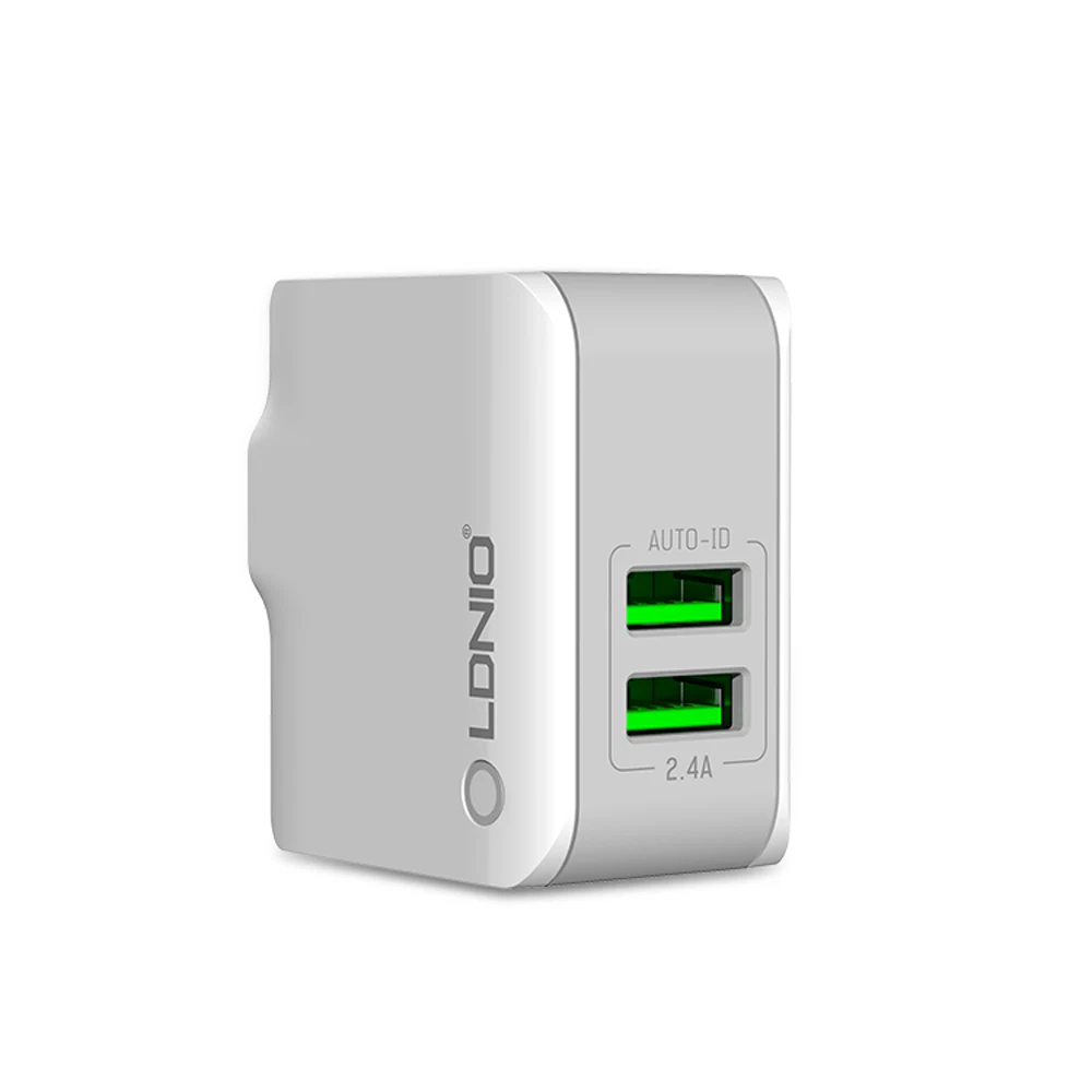 Быстрое зарядное устройство LDNIO A с двумя USB портами типа C европейская вилка