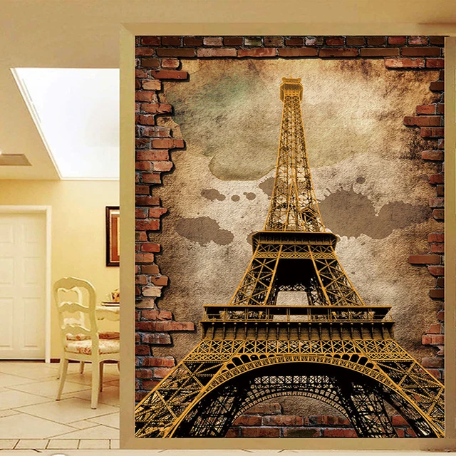 custom mural wallpaper 3d retro entrance european style eiffel tower