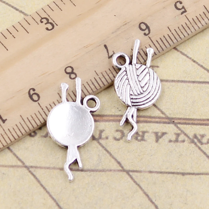 

20pcs Charms Yarn Ball Knit Crochet 26x12mm Tibetan Silver Color Pendants Antique Jewelry Making DIY Handmade Craft