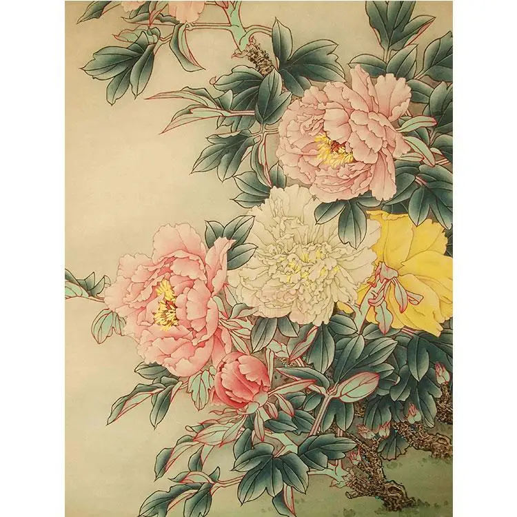 DIY незавершенный шелк тутового шелкопряда Сучжоу вышивка узоры наборы ручной работы Рукоделие наборы Пион цветок