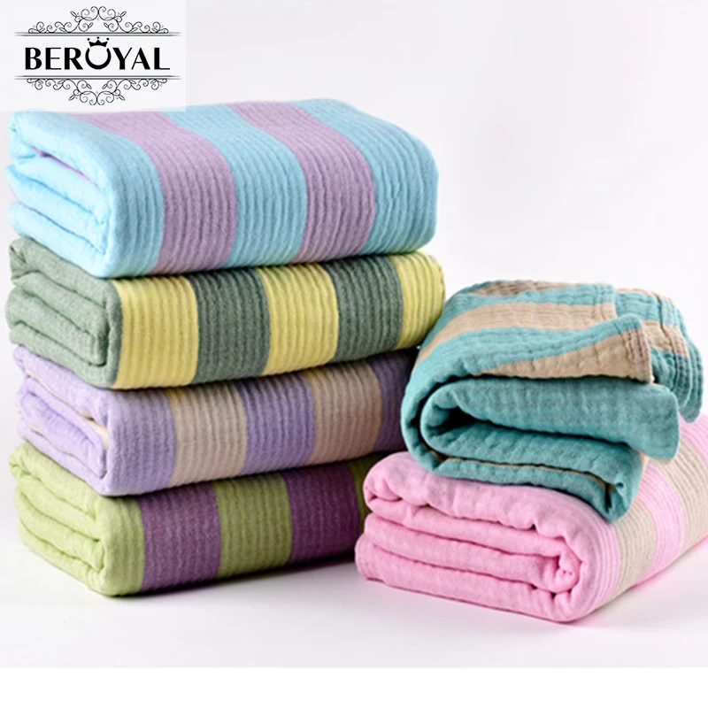 1pc 100 Cotton Striped Blanket Large Bath Towel & Beach Towels Home