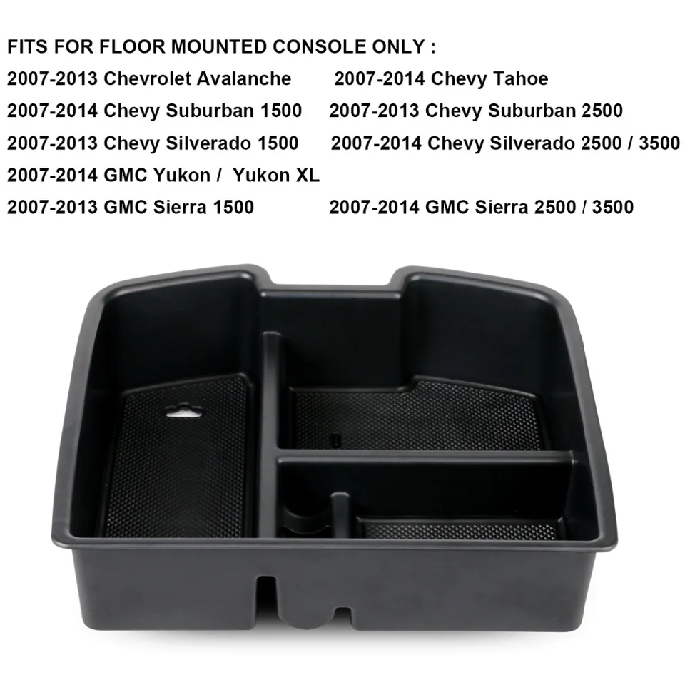 Center Console Organizer For Chevrolet Avalanche Chevy Tahoe Silverado Suburban 1500 2500 Gmc Sierra Pickup Truck Yukon Denali