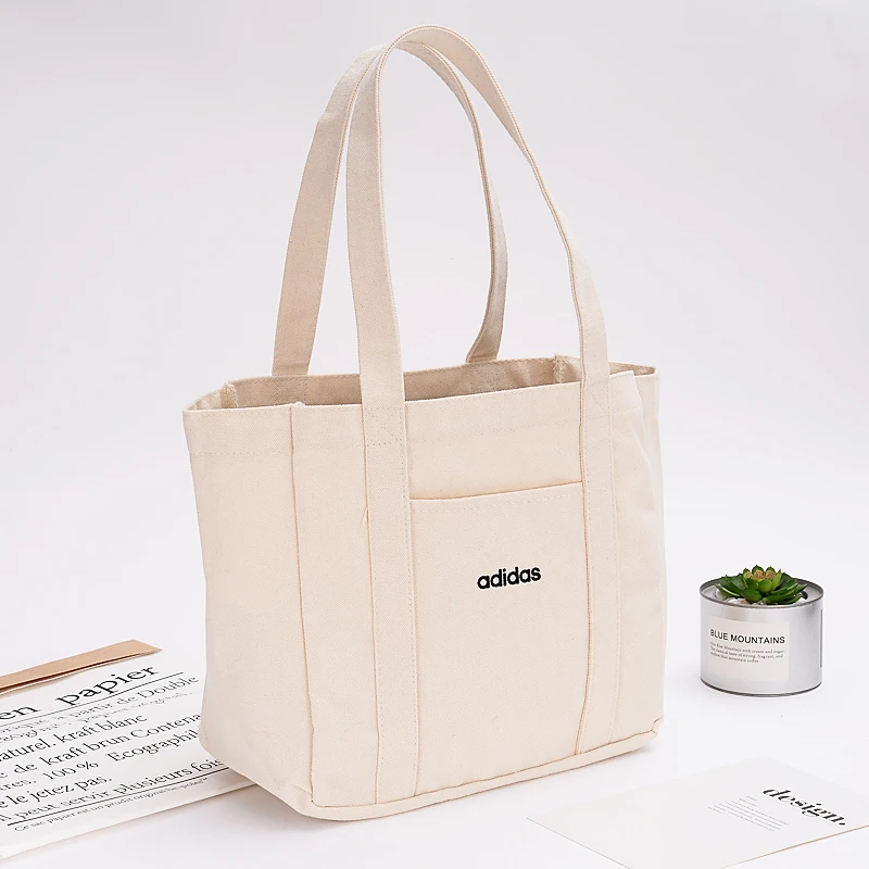 

2019 New ECO Canvas Tote White Handbags Tote bags Reusable Cotton grocery High capacity Shopping Bag