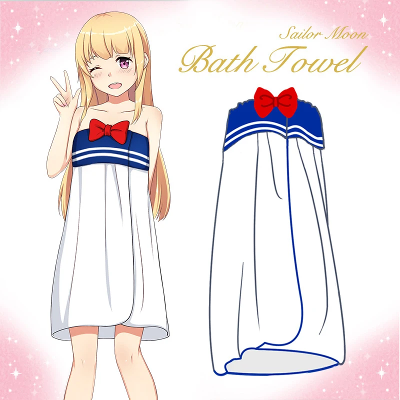 WXCTEAM Anime Manga Pretty Soldier Sailor Moon Bath Towel Bowknot Skirt