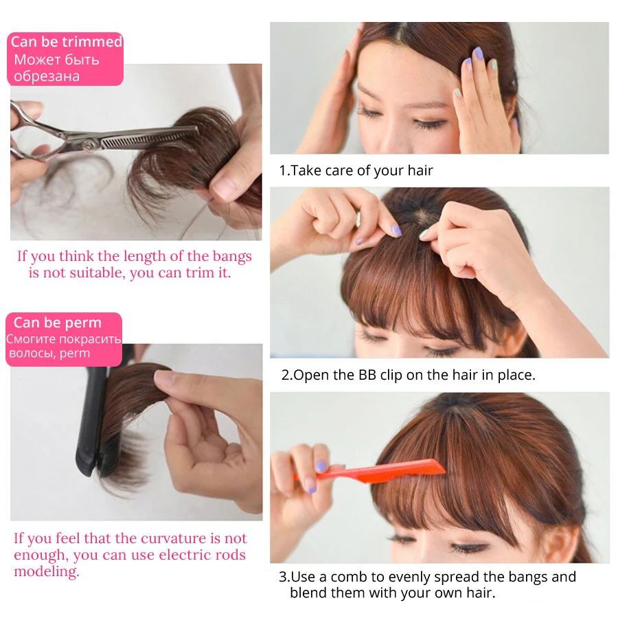 Alileader Air Flat Bangs Fringe Hair Extension Real Hair Feeling Fake Hair Piece With Side Temples Black Women Bangs Can Be Dyed Alileader Air Flat Bangs Fringe Hair Extension Real Hair Feeling Fake Hair Piece With Side Temples Black Women Bangs Can Be Dyed