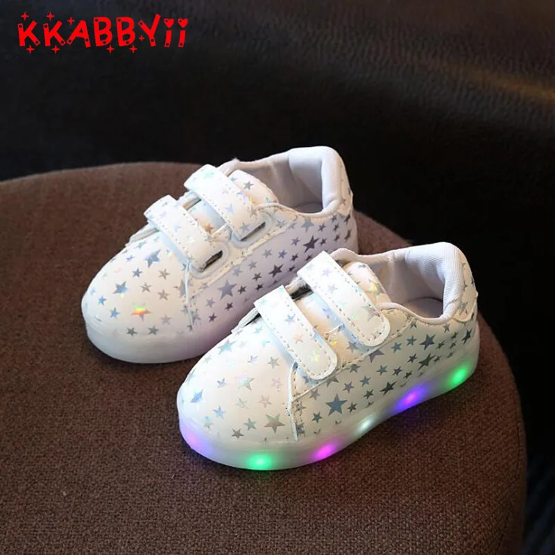 Baby Girls Boys LED Light Shoes Toddler Anti Slip Sports Boots Kids