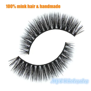 

Free shipping 2pairs 100% Handmade Real Mink Fur False eye lashes cilios posticos natural Thick Eyelashe Extension makeup beauty