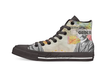 

Gandhi Design breathable Casual High Top lace-up Canvas shoes sneakers For Drop shipping