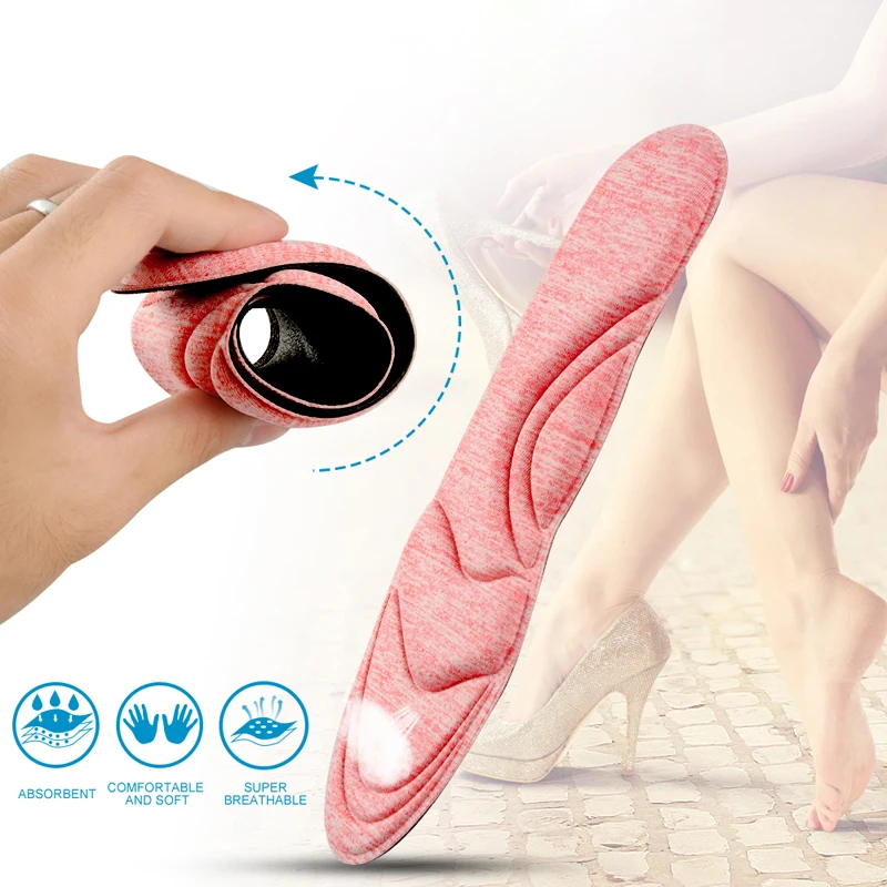 Sunvo 4D الإسفنج قوس دعم عالية الكعب النعال العظام منصات تدليك الكعب نعل إدراج صدمة امتصاص الألم الإغاثة النساء