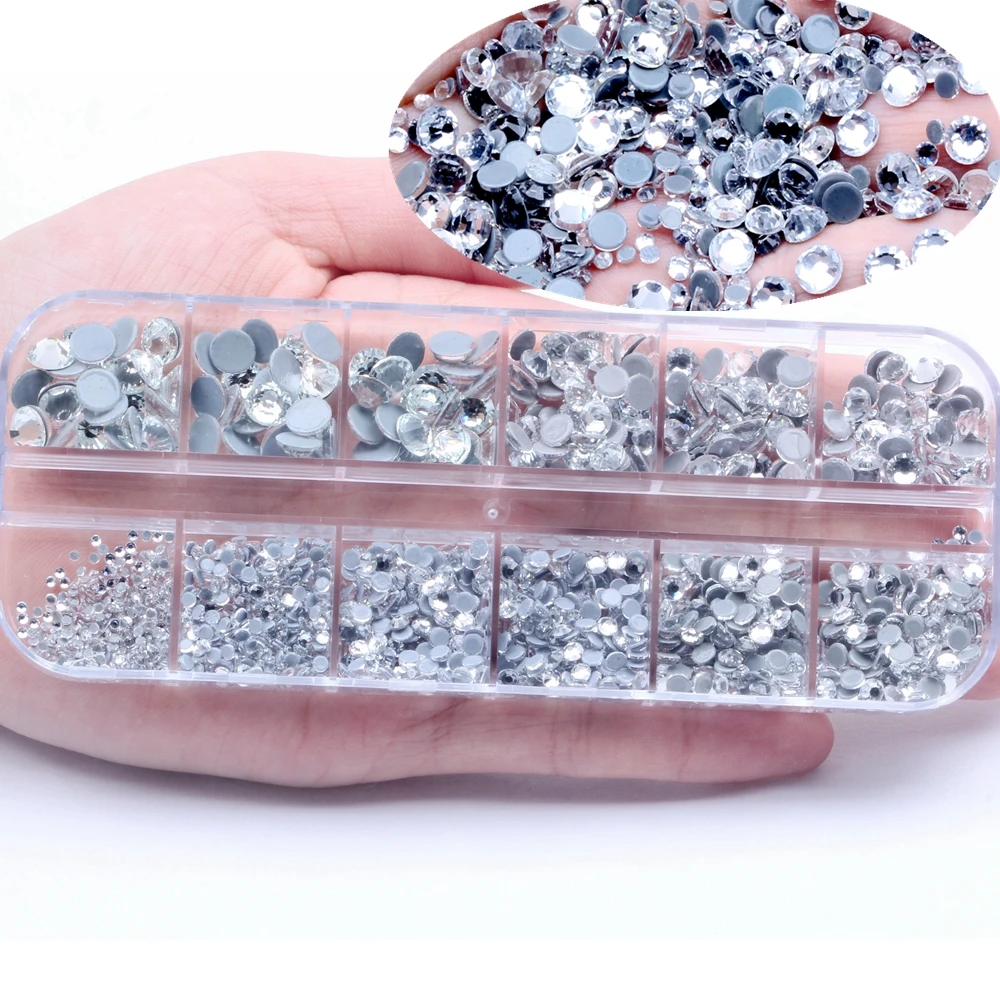 

Mixed ss3-ss30 Size Total 2000pcs Multicolor Box Hotfix Strass Rhinestones Flatback Appliques For Fabric Garments Supplies