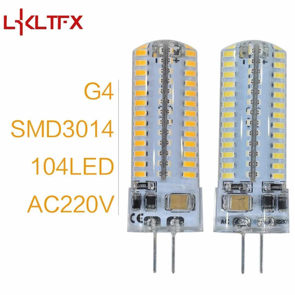 Lkltfx 10 шт. G4 DC 12 В/AC 220 В G9 SMD3014 2835 1 Вт 2 Вт 3 Вт заменить Галогенные Светодиодные лампы 360 Угол луча LED лампада лампы - Испускаемый цвет: 104Leds G4