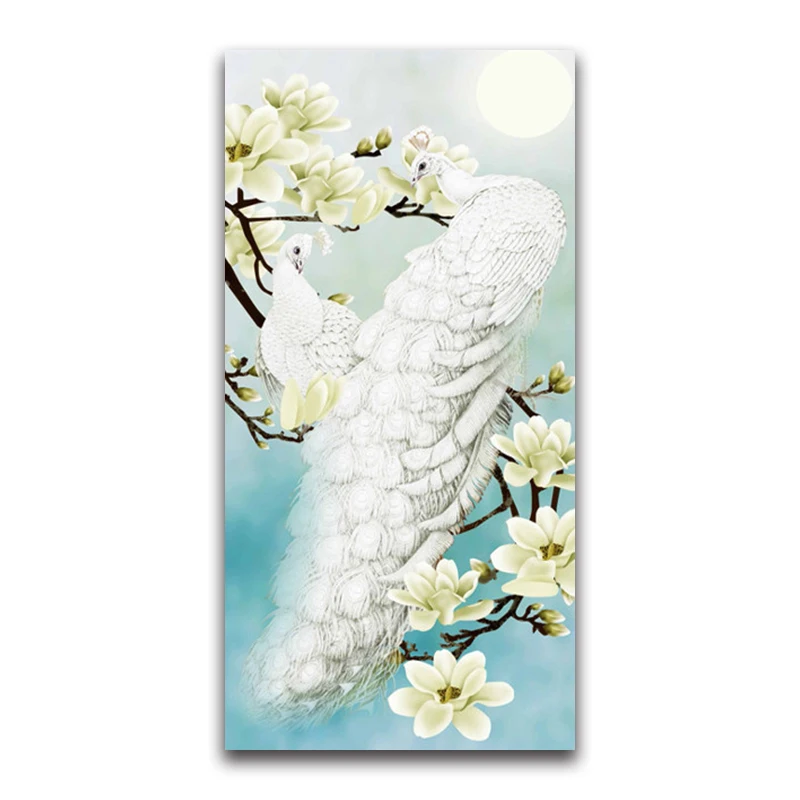 5D diamond embroidery Diy Diamond painting cross stitch Magnolia flower peacock picture Diamond Mosaic home Decoration
