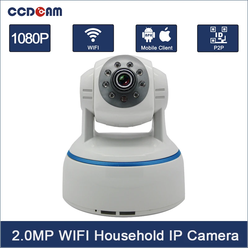 Беспроводная камера видеонаблюдения CCDCAM P2P 1080 P 2 0мп 30 fps Wi Fi IP макс. 64 ГБ поворотная