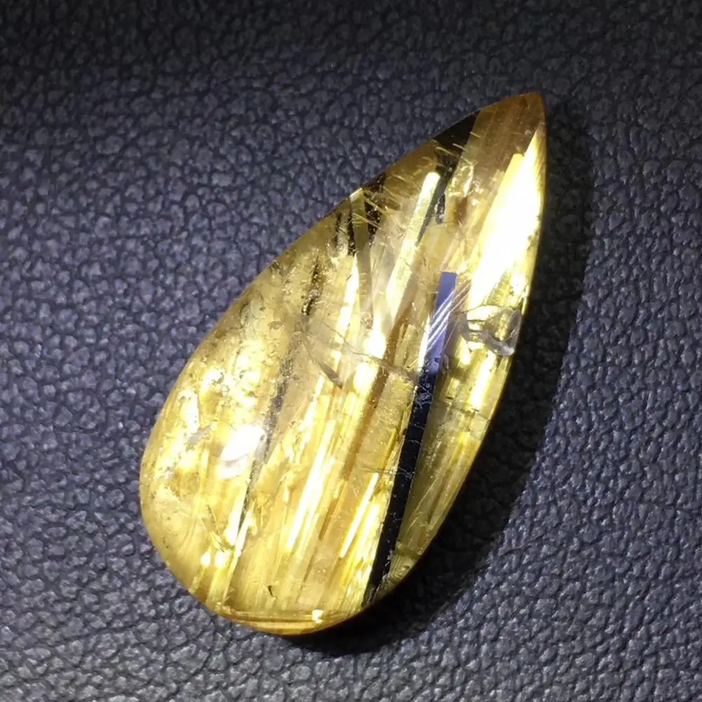 Высокое качество натуральный Золотой Рутиловый Кварц титановая подвеска в виде капли воды драгоценный камень подарок 23x11x6 мм кристалл кулон сертификат AAAAAA
