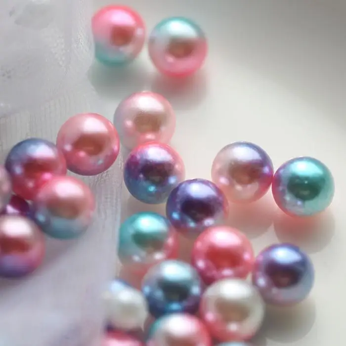 Разноцветные Круглые бусины из искусственного жемчуга без отверстий для рукоделия для женщин E2S