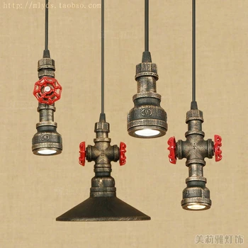 

modern water pipe pendant lights iron minimalist retro Scandinavian loft pyramid lamp metal Hanging Lamp E27 Indoor