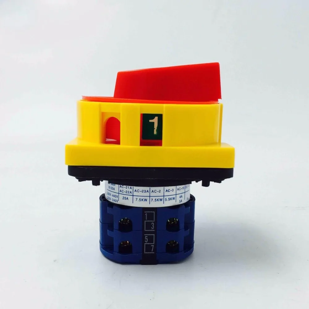 

20A 2 Section Power Supply Cut Off Switch Can Padlock Defence Misoperation Universal Change-over Switch Machine Tool