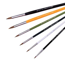 Набор кистей из конского волоса для акварели и рисование гуашью ручка-закладка художественные принадлежности 6 шт./компл