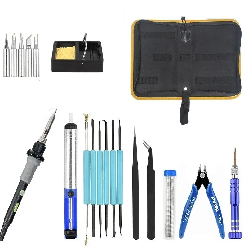 

WWW KLY 947-IV 60W Electric Soldering Iron With LED Light Temperature Adjustable Portable Desoldering Tool EU Plug 220V