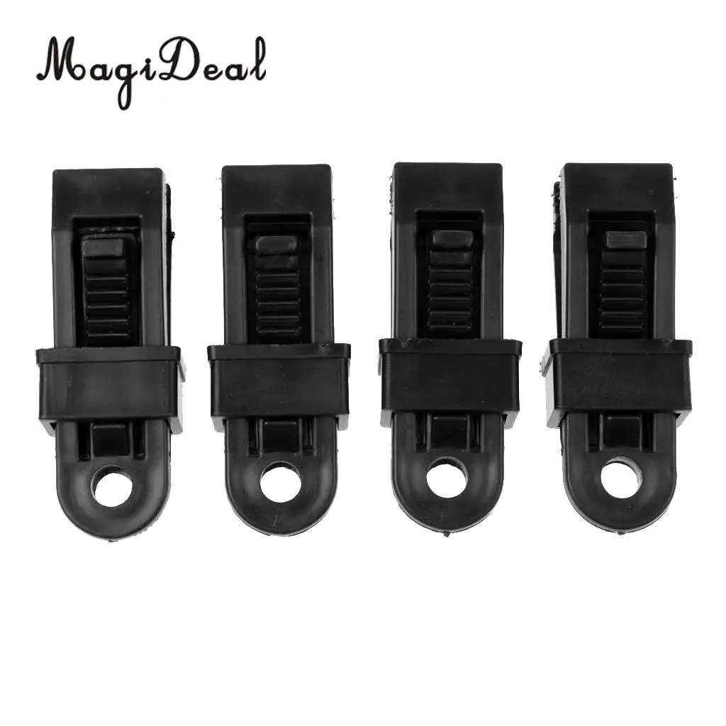 MagiDeal Outdoor Durable 4Pcs Awning Clamp Tent Tarp Clip Snap Hangers Camping Survival Tool for Travel Cover Car Boat Accessory
