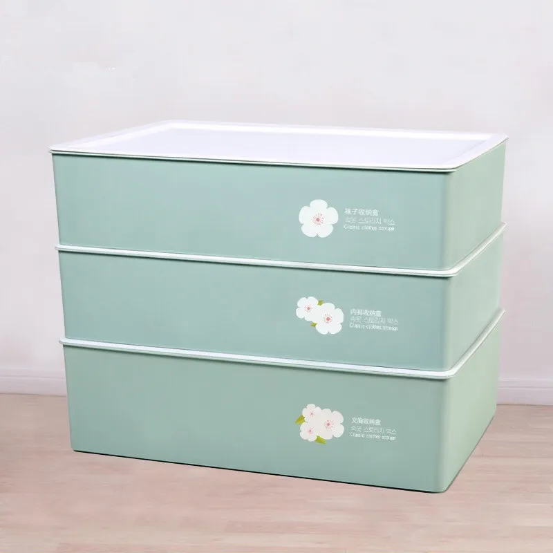 3pcs/set underwear clothes storage box with lid plastic organizer drawer container